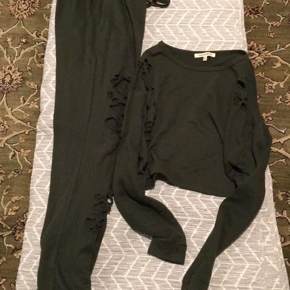 Better be cut out sweat shirt and pants.